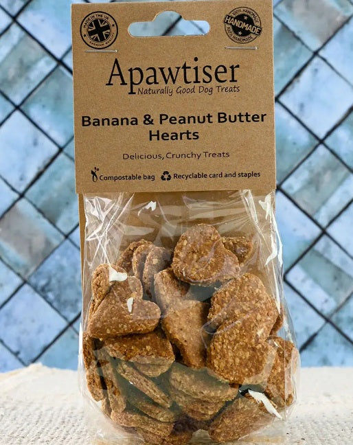 Apawtiser Banana & Peanut Butter Hearts